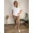 Summer dress oval short sleeve women's oversized (50/52/54 ONE SIZE) ITALIAN FASHION IM425011  light beige