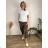 Summer dress oval short sleeve women's oversized (50/52/54 ONE SIZE) ITALIAN FASHION IM425011  light beige