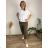 Summer dress oval short sleeve women's oversized (50/52/54 ONE SIZE) ITALIAN FASHION IM425011  light beige