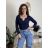 Women's Stand Collar Long Sleeve Knitted Sweater (S/M ONE SIZE) ITALIAN FASHION IMPLI228596