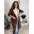 Women's Button Down Fluffy Coat (S/M/L ONE SIZE) ITALIAN FASHION IMD22962 Brown S / M