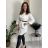 Shirt dress leather elegant women's long (S / M one size) ITALIAN FASHION IMT21009 white S / M