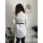Shirt dress leather elegant women's long (S / M one size) ITALIAN FASHION IMT21009 white S / M