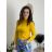Women's long sleeve knitted sweater with stand-up collar (XS/S/M ONE SIZE) EXTRAME ITALIAN FASHION IMM23M5821 žlutá hořčicová S / M / L