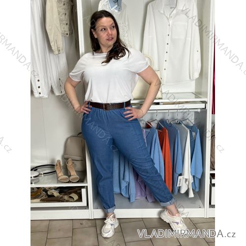 Women's short sleeve summer casual dress (S/M/L ONE SIZE) ITALIAN FASHION IMWGB25022 S / M / L Light blue