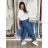 Women's short sleeve summer casual dress (S/M/L ONE SIZE) ITALIAN FASHION IMWGB25022 S / M / L Light blue