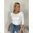 Women's Long Sleeve T-Shirt (S/M ONE SIZE) ITALIAN FASHION IMPDY23HH2321/LS16577 S / M white