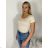 Women's Short Sleeve T-Shirt (S/M ONE SIZE) ITALIAN FASHION IMPDY23LS17135/OX9603 S / M white