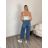 BALLOON women's long jeans with belt (S-2XL) MOG26RA2767B