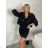 Women's short sleeve summer casual dress (S/M/L ONE SIZE) ITALIAN FASHION IMWGB25022 XS/S/M žlutá