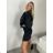 Women's short sleeve summer casual dress (S/M/L ONE SIZE) ITALIAN FASHION IMWGB25022 XS/S/M žlutá