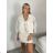 Women's short sleeve summer casual dress (S/M/L ONE SIZE) ITALIAN FASHION IMWGB25022 XS/S/M žlutá