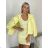 Women's short sleeve summer casual dress (S/M/L ONE SIZE) ITALIAN FASHION IMWGB25022 XS/S/M žlutá