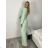 Women's Long Pants With Belt (S/M ONE SIZE) ITALIAN FASHION IMPDY24MDUE24047 S light green