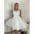 Women's Elegant Sleeveless Short Prom Party Dress (S/M ONE SIZE) ITALIAN FASHION IMM22PL19801KR S / M / L white