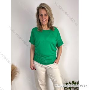 Summer dress oval short sleeve women's oversized (50/52/54 ONE SIZE) ITALIAN FASHION IM425011