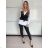 Women's long sports top and leggings set (S/M ONE SIZE) ITALIAN FASHION IMPLP2372755 S / M black