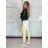 Women's long sports top and leggings set (S/M ONE SIZE) ITALIAN FASHION IMPLP2372755 S / M black