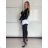Women's long sports top and leggings set (S/M ONE SIZE) ITALIAN FASHION IMPLP2372755 S / M black