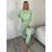 Women's short sleeve summer casual dress (S/M/L ONE SIZE) ITALIAN FASHION IMWGB25022 S / M / L light green