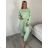 Women's short sleeve summer casual dress (S/M/L ONE SIZE) ITALIAN FASHION IMWGB25022 S / M / L light green