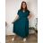 Summer dress oval short sleeve women's oversized (50/52/54 ONE SIZE) ITALIAN FASHION IM425011
