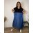 Summer dress oval short sleeve women's oversized (50/52/54 ONE SIZE) ITALIAN FASHION IM425011  dark blue