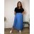 Summer dress oval short sleeve women's oversized (50/52/54 ONE SIZE) ITALIAN FASHION IM425011  dark blue