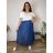 Summer dress oval short sleeve women's oversized (50/52/54 ONE SIZE) ITALIAN FASHION IM425011  dark blue