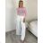 Women's short sleeve summer casual dress (S/M/L ONE SIZE) ITALIAN FASHION IMWGB25022 S / M / L white