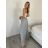 Women's short sleeve summer casual dress (S/M/L ONE SIZE) ITALIAN FASHION IMWGB25022 S / M / L grey