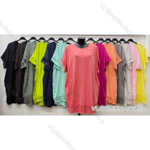 Summer dress oval short sleeve women's oversized (50/52/54 ONE SIZE) ITALIAN FASHION IM425011