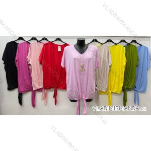 Summer dress oval short sleeve women's oversized (50/52/54 ONE SIZE) ITALIAN FASHION IM425011