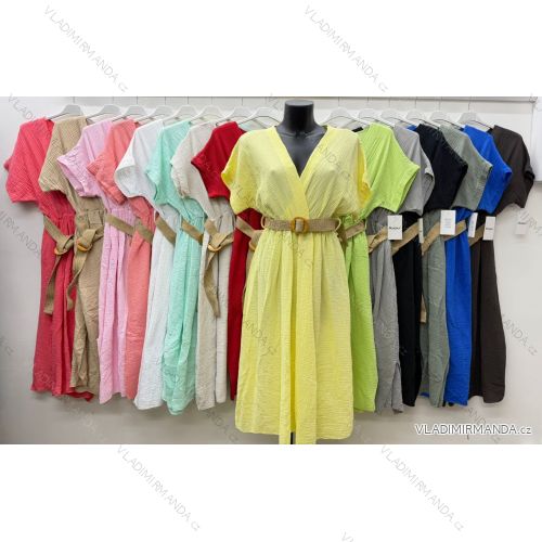 Summer dress oval short sleeve women's oversized (50/52/54 ONE SIZE) ITALIAN FASHION IM425011