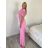 Women's Long Chiffon Short Sleeve Dress (S/M ONE SIZE) ITALIAN FASHION IMWGS231048
