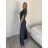 Women's Long Chiffon Short Sleeve Dress (S/M ONE SIZE) ITALIAN FASHION IMWGS231048 S / M / L pink