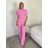 Women's Long Chiffon Short Sleeve Dress (S/M ONE SIZE) ITALIAN FASHION IMWGS231048 S / M / L pink