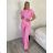 Women's Long Chiffon Short Sleeve Dress (S/M ONE SIZE) ITALIAN FASHION IMWGS231048 S / M / L pink