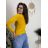Sweater slim 3/4 long sleeve (uni sl) ITALY MODA IM520300 žlutá hořčicová S / M
