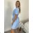 Women's 3/4 Short Sleeve Shirt Dress (S/M/L/XL ONE SIZE) ITALIAN FASHION IMC23025