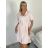 Women's 3/4 Short Sleeve Shirt Dress (S/M/L/XL ONE SIZE) ITALIAN FASHION IMC23025