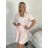 Women's 3/4 Short Sleeve Shirt Dress (S/M/L/XL ONE SIZE) ITALIAN FASHION IMC23025