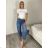 BALLOON women's long jeans with belt (S-2XL) MOG26RA2767B S blue