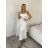 Women's Long Chiffon Short Sleeve Dress (S/M ONE SIZE) ITALIAN FASHION IMWGS231048 S / M / L white