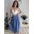 Women's long sleeve tunic (S/M/L ONE SIZE) ITALIAN FASHION IMWCP25NEAPOL blue S / M / L