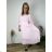 Women's Long Chiffon Short Sleeve Dress (S/M ONE SIZE) ITALIAN FASHION IMWGM23456 46/48/50 light green