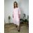 Women's Long Chiffon Short Sleeve Dress (S/M ONE SIZE) ITALIAN FASHION IMWGM23456 46/48/50 light green