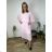 Women's Long Chiffon Short Sleeve Dress (S/M ONE SIZE) ITALIAN FASHION IMWGM23456 46/48/50 light green