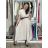Long elegant summer dress with belt, short sleeves, women's oversized (46/48/50 ONE SIZE) ITALIAN FASHION IM426175