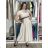 Long elegant summer dress with belt, short sleeves, women's oversized (46/48/50 ONE SIZE) ITALIAN FASHION IM426175